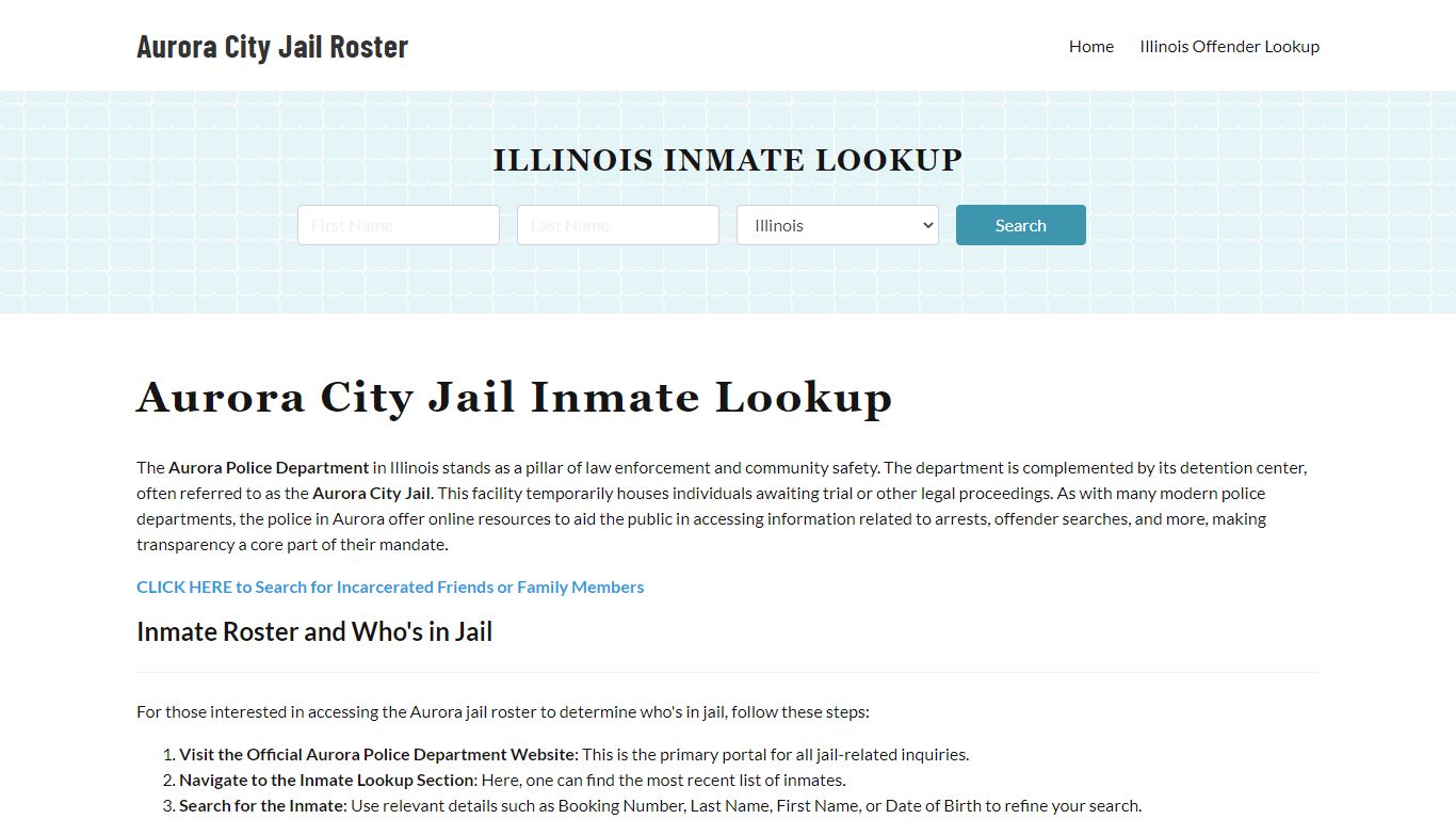 Aurora Police Department & City Jail, IL Inmate Roster, Arrests, Mugshots