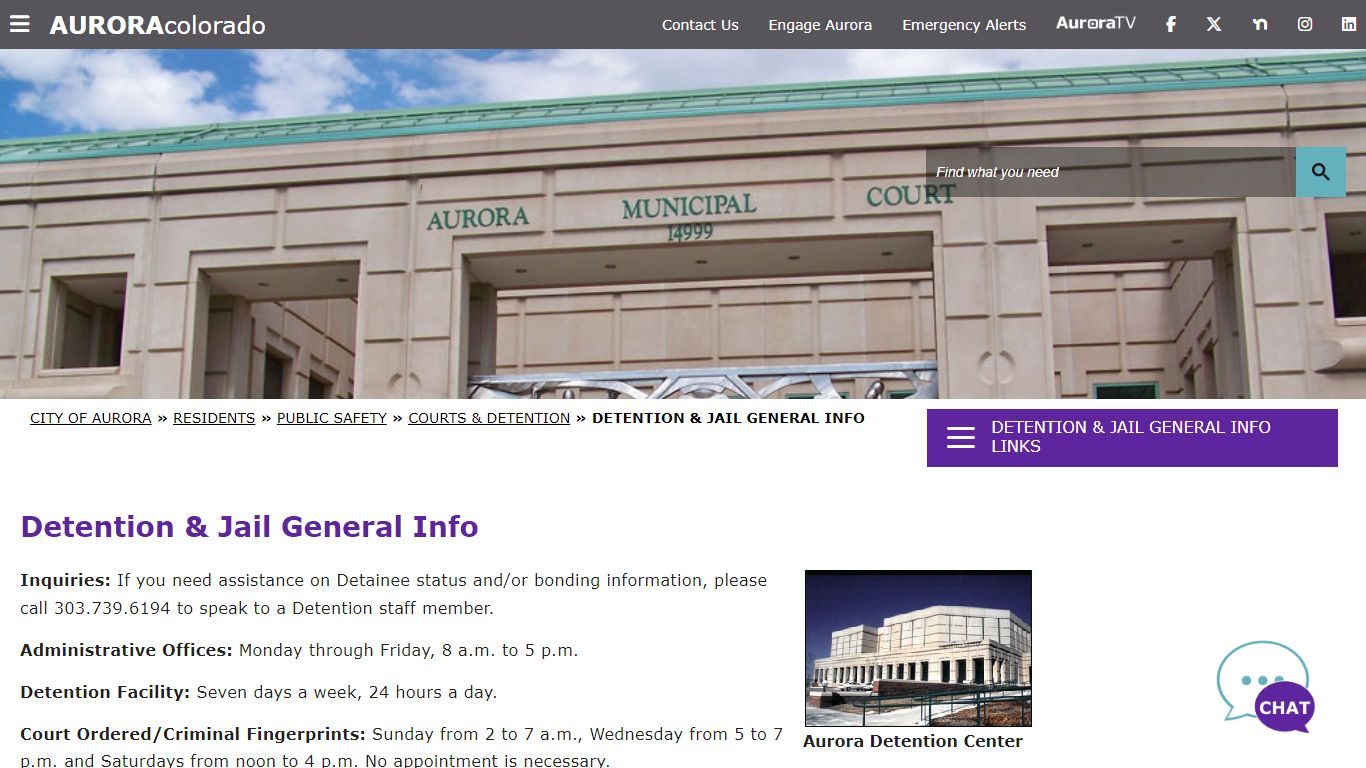Detention & Jail General Info - City of Aurora